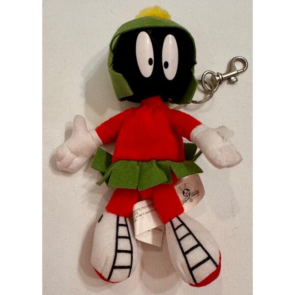 Vtg 1999 Marvin the Martian Beanie Plush Keychain Zip Back Looney Tunes - Picture 1 of 4